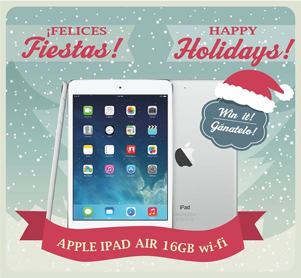 #Sorteo de un Apple iPad Air de 16GB wi-fi! #HolidayGiveaway 