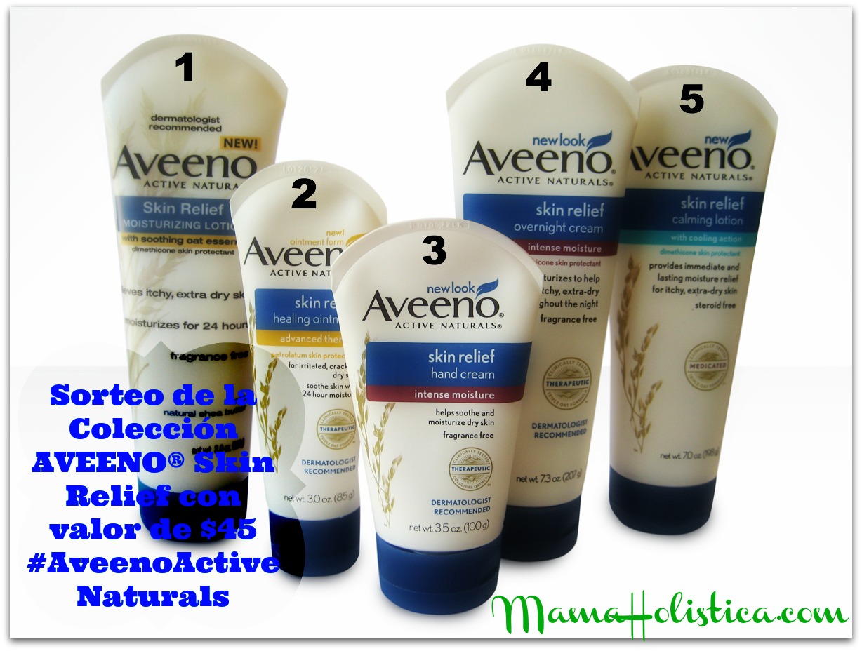 Sorteo de 5 Cremas de la Colección AVEENO® Skin Relief Valorizado en $45 dólares. #AVEENOactiveNaturals #Ad